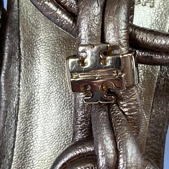 Tory Burch Constance gold braided T-strap high heels - Picture 8 of 15